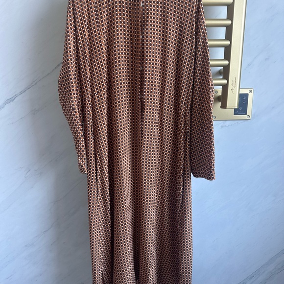 MaxMara Geometric Brown Long Sleeve Dress